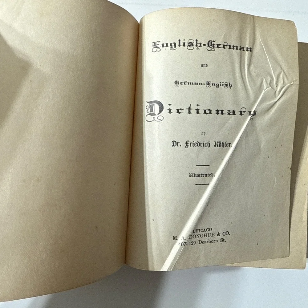 Kohler's Germans English Dictionary‎ by Dr Frederich Kohler Illustrated HC - Picture 2 of 16